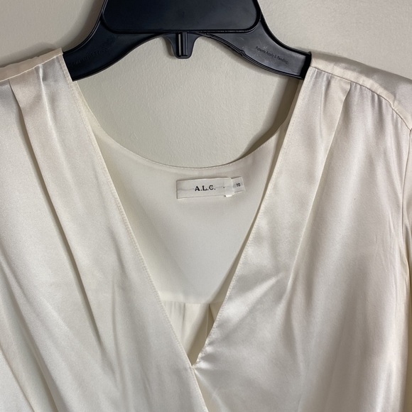 ALC Silk White Faux Wrap Hi Lo Top 10 - Picture 2 of 7